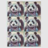 Hippie Panda Beer Chalk-Pastel Decoupage Tissuepapier (Voorkant)