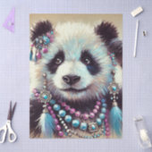 Hippie Panda Beer Chalk-Pastel Decoupage Tissuepapier (Craft)