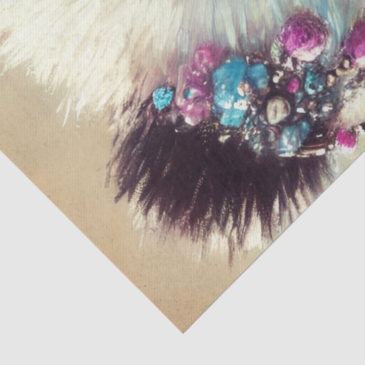 Hippie Panda Beer Chalk-Pastel Decoupage Tissuepapier (Detail)