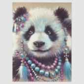 Hippie Panda Beer Chalk-Pastel Decoupage Tissuepapier (Voorkant)