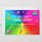 HIPPIE-PARTIJINVITATIE - 60-inch - levendige kleur Kaart (Achterkant)