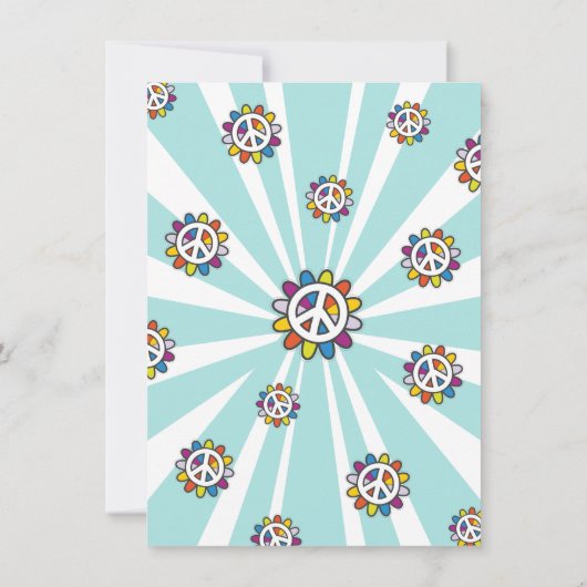 Hippie Party 1960's 's Gewaardeerde Uitnodiging (Achterkant)