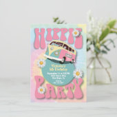 Hippie Party 1960's 's Gewaardeerde Uitnodiging ui (Staand voorkant)