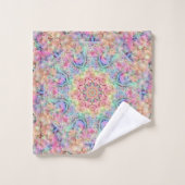 Hippie Pastel Colors  Fractal Kaleidoscope Bad Handdoek (Wasdoekje)