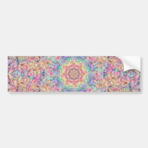 Hippie Pastel Colors  Fractal Kaleidoscope Bumpersticker