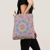 Hippie Pastel Colors  Fractal Kaleidoscope Tote Bag (Dichtbij)
