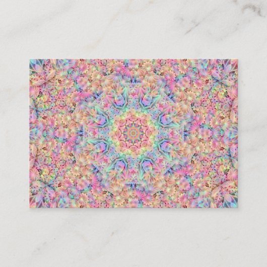 Hippie Pastel Colors  Fractal Kaleidoscope Visitekaartje (Voorkant)