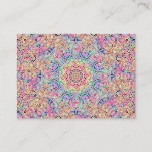 Hippie Pastel Colors  Fractal Kaleidoscope Visitekaartje (Voorkant)
