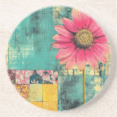 Hippie Patchwork Zandsteen Onderzetter (Voorkant)