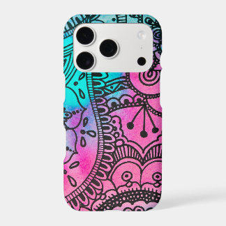 Hippie Patroon - Aqua en Roze door Megaflora