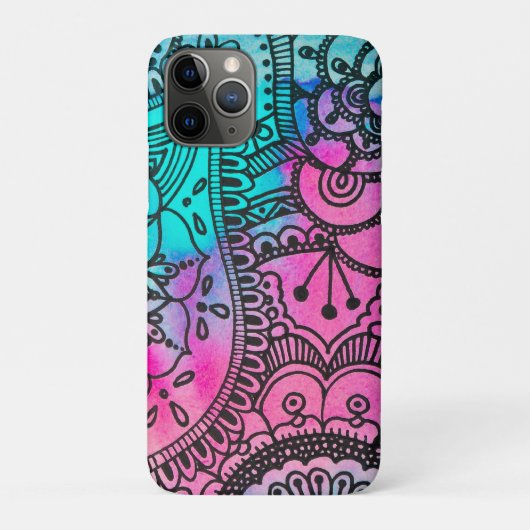 Hippie Patroon - Aqua en Roze door Megaflora Case-Mate iPhone Case (Achterkant)
