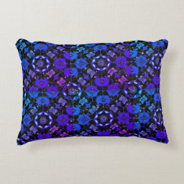 Hippie Patroon Geometrisch Blauw Paars Zwart Accent Kussen