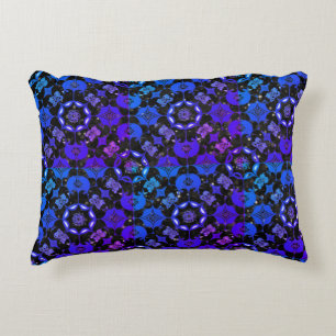 Hippie Patroon Geometrisch Blauw Paars Zwart Accent Kussen