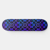 Hippie Patroon Retro Geometrisch Blauw Paarse Zwar Persoonlijk Skateboard (Horizontaal)
