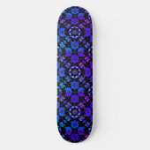 Hippie Patroon Retro Geometrisch Blauw Paarse Zwar Persoonlijk Skateboard (Voorkant)