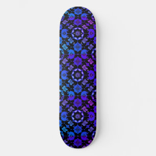Hippie Patroon Retro Geometrisch Blauw Paarse Zwar Persoonlijk Skateboard