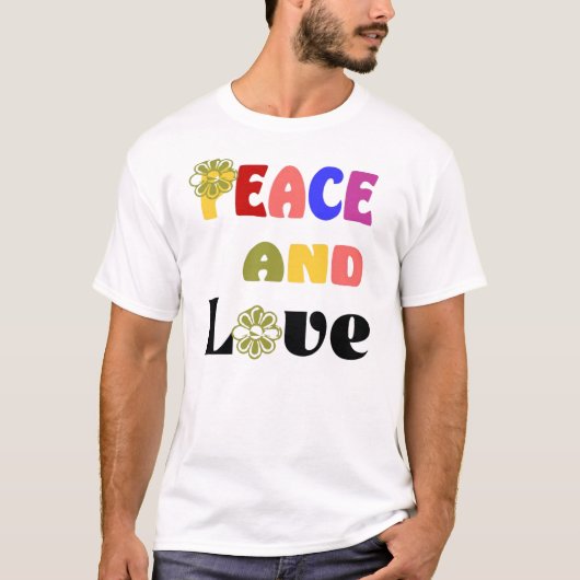 Hippie Peace and Love T-Shirt (Voorkant)
