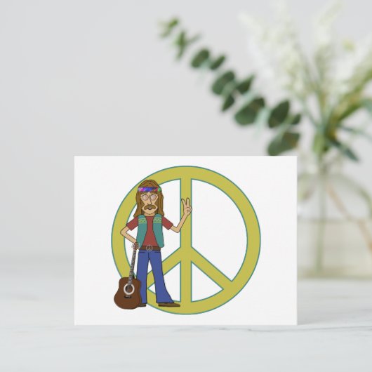 Hippie Peace Briefkaart (Staand voorkant)