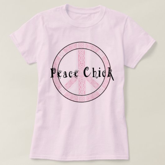 Hippie Peace Chick T-Shirt (Design voorkant)