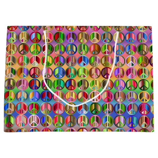 Hippie Peace Colorful Groot Cadeauzakje (Voorkant)