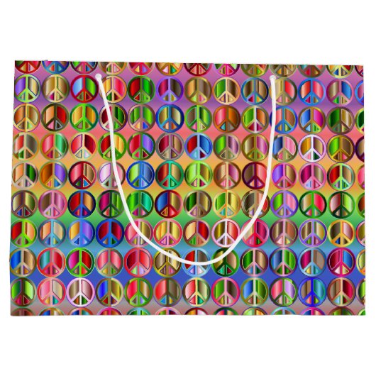 Hippie Peace Colorful Groot Cadeauzakje (Achterkant)