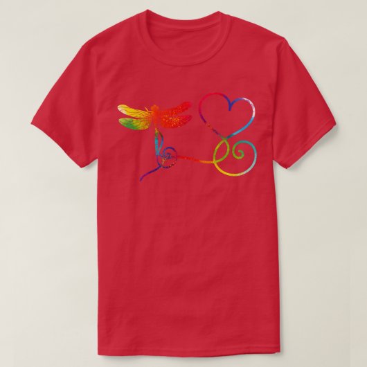 Hippie Peace Dragonfly T-shirt (Design voorkant)