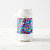 hippie peace en love beer stein bierpul (Voorkant links)