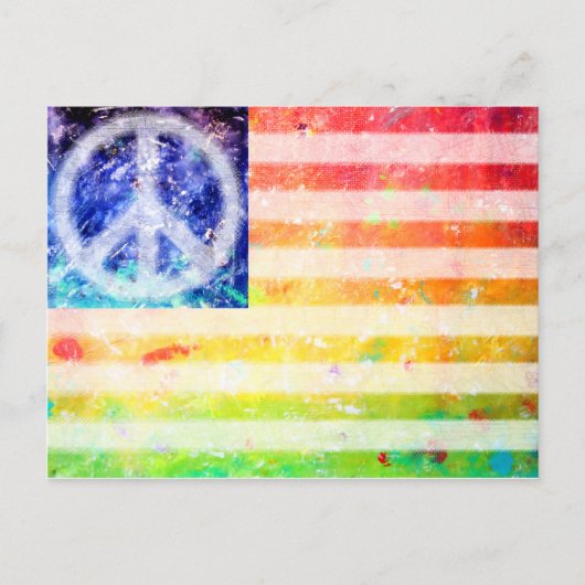 Hippie Peace Freak-vlag Briefkaart (Voorkant)
