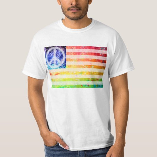 Hippie Peace Freak-vlag T-shirt (Voorkant)