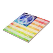 Hippie Peace Freak-vlag Tegeltje (Zijkant)
