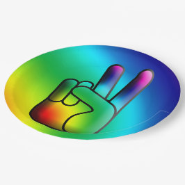 Hippie Peace Hand Sign Party-Borden Papieren Bordje