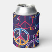 Hippie Peace: Levendig symboolontwerp. Blikjeskoeler (Blikje Voorkant)