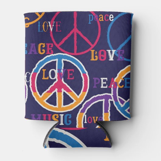 Hippie Peace: Levendig symboolontwerp. Blikjeskoeler (Voorkant)