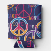 Hippie Peace: Levendig symboolontwerp. Blikjeskoeler (Achterkant)