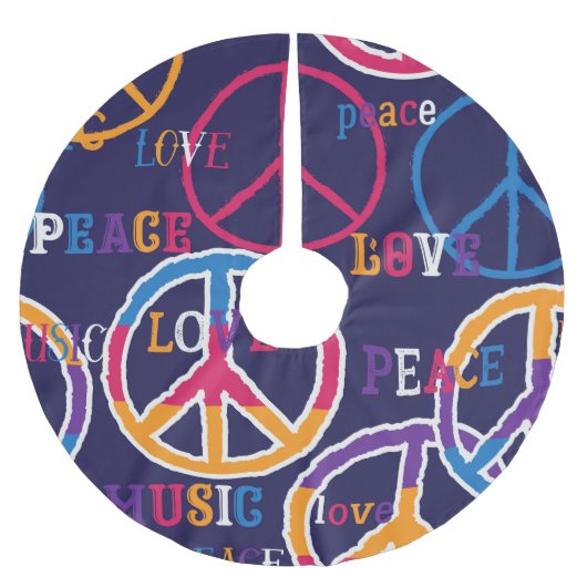 Hippie Peace: Levendig symboolontwerp. Kerstboom Rok (Voorkant)