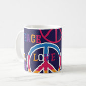 Hippie Peace: Levendig symboolontwerp. Koffiemok (Voorkant links)