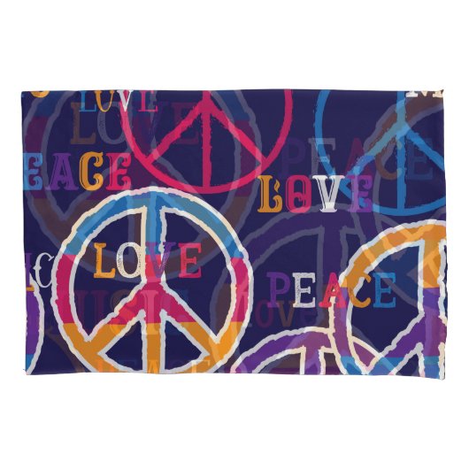Hippie Peace: Levendig symboolontwerp. Kussensloop (Voorkant)
