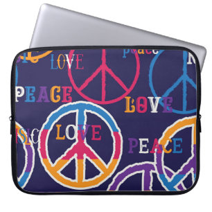 Hippie Peace: Levendig symboolontwerp. Laptop Sleeve