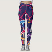 Hippie Peace: Levendig symboolontwerp. Leggings (Voorkant)