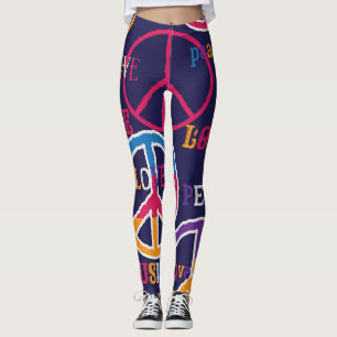 Hippie Peace: Levendig symboolontwerp. Leggings