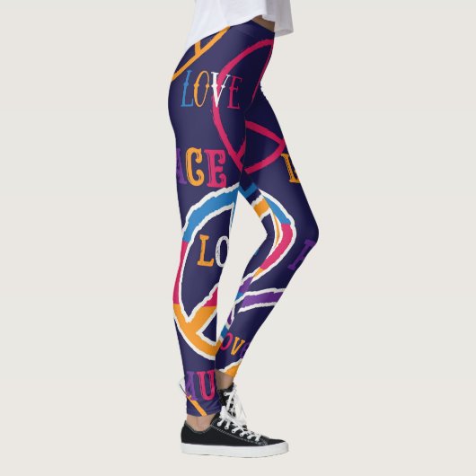 Hippie Peace: Levendig symboolontwerp. Leggings (Rechts)