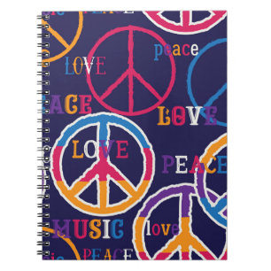 Hippie Peace: Levendig symboolontwerp. Notitieboek