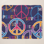 Hippie Peace: Levendig symboolontwerp. Sherpa Deken (Voorkant (horizontaal))