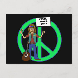 Hippie Peace Love and Unity Briefkaart