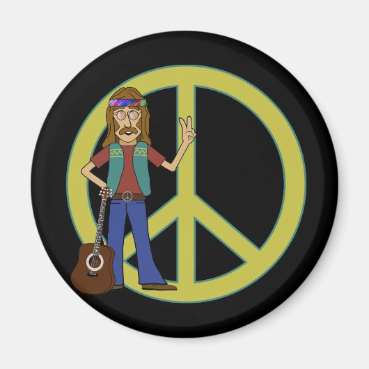 Hippie Peace Magneet (Voorkant)