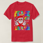 Hippie Peace on Earth Boho Kerstkerstkerstman P T-shirt (Design voorkant)