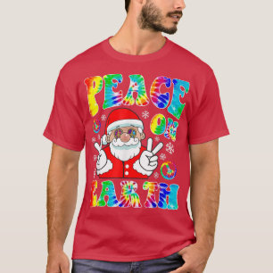 Hippie Peace on Earth Boho Kerstkerstkerstman P T-shirt