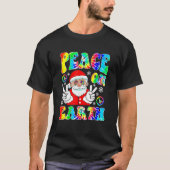 Hippie Peace on Earth Boho kerstkerstman P T-shirt (Voorkant)