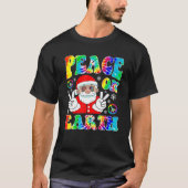 Hippie Peace on Earth Boho kerstkerstman P T-shirt (Voorkant)
