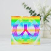 Hippie Peace-Out-uitnodigingen Kaart (Staand voorkant)